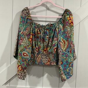 Vibrant Multicolor Paisley Women's Blouse